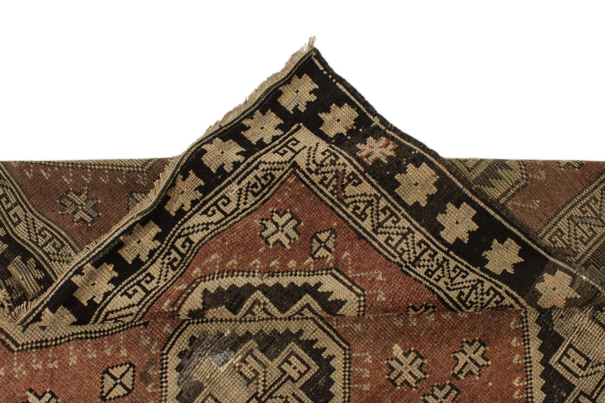 5x12 Rust and Brown Turkish Tribal Rug