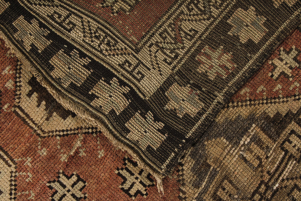 5x12 Rust and Brown Turkish Tribal Rug