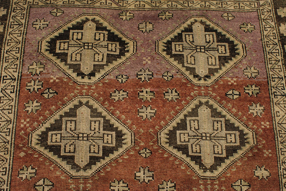 5x12 Rust and Brown Turkish Tribal Rug
