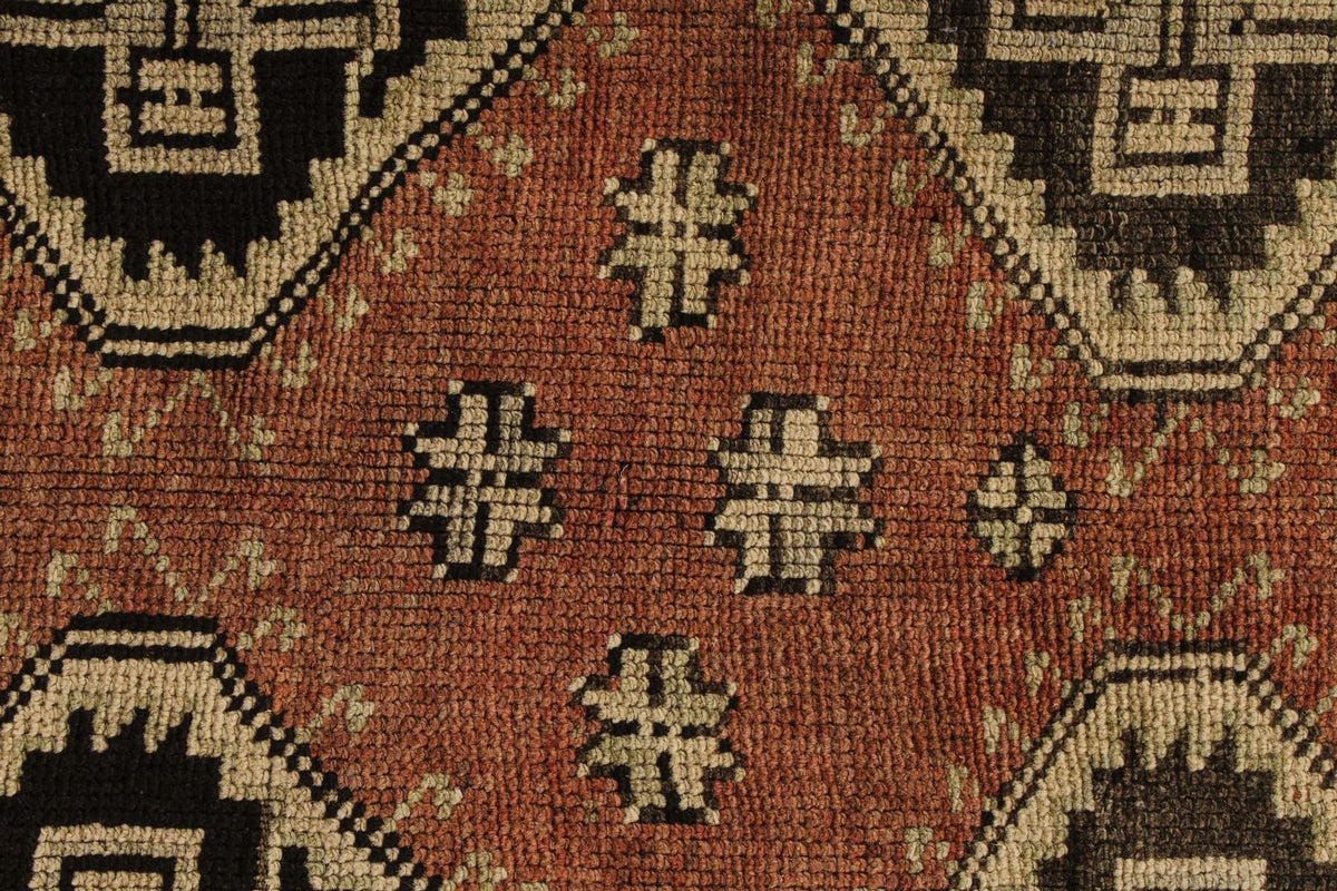5x12 Rust and Brown Turkish Tribal Rug
