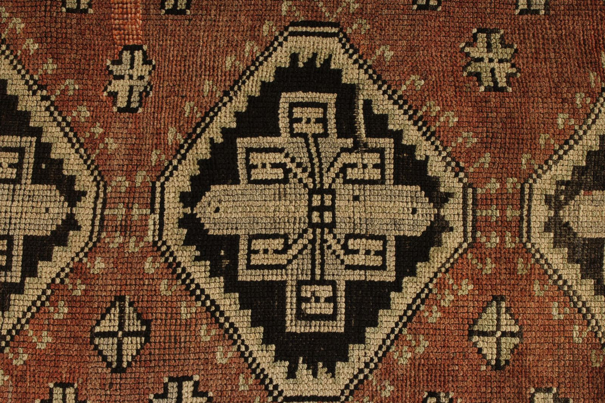 5x12 Rust and Brown Turkish Tribal Rug