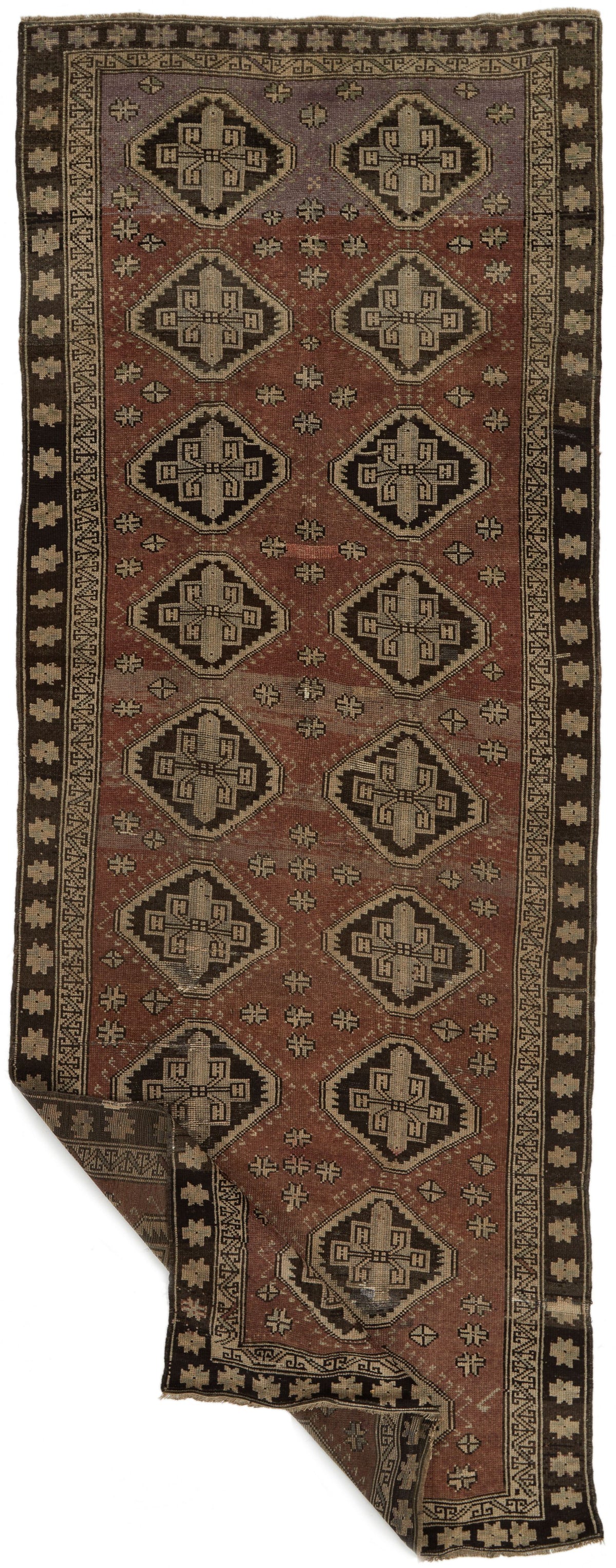 5x12 Rust and Brown Turkish Tribal Rug