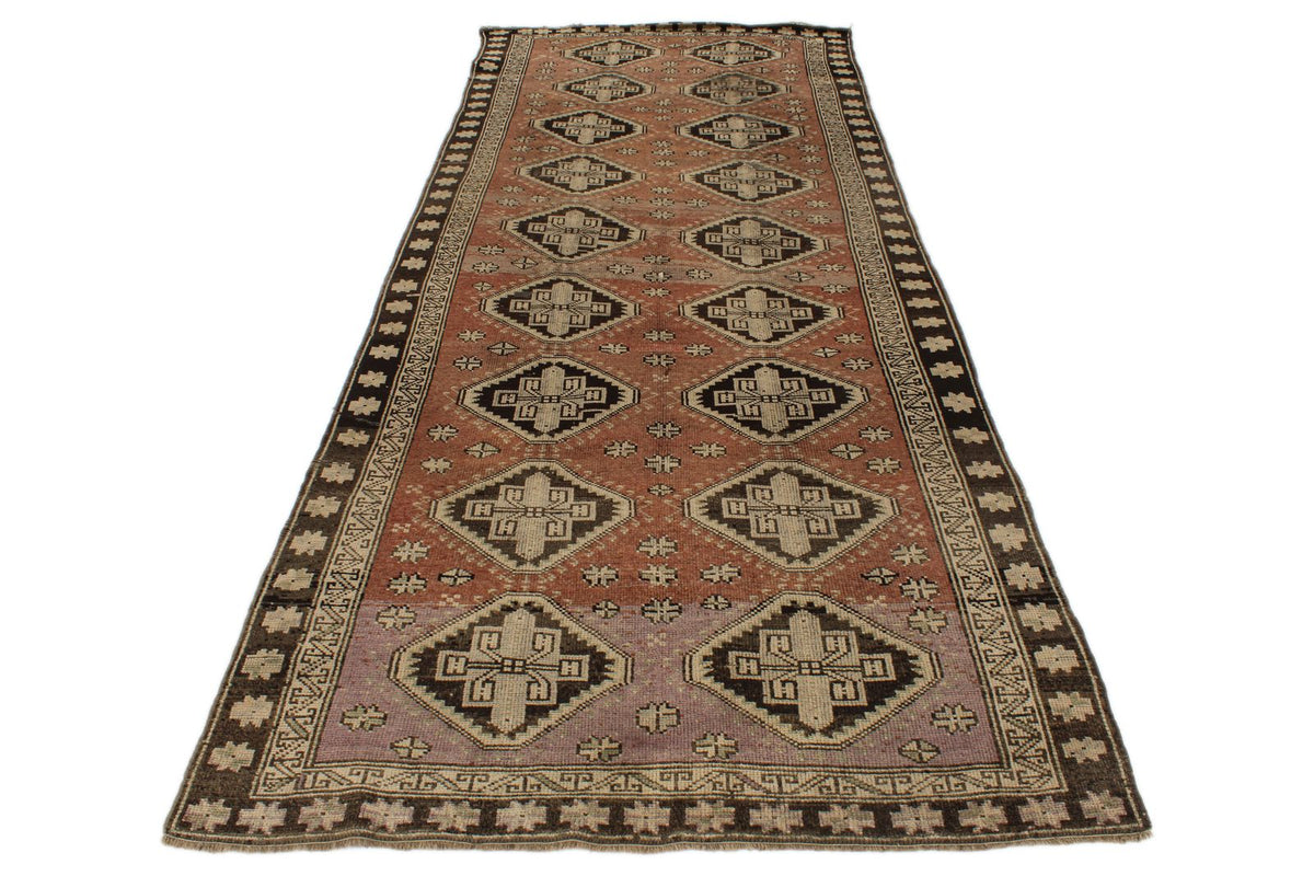 5x12 Rust and Brown Turkish Tribal Rug