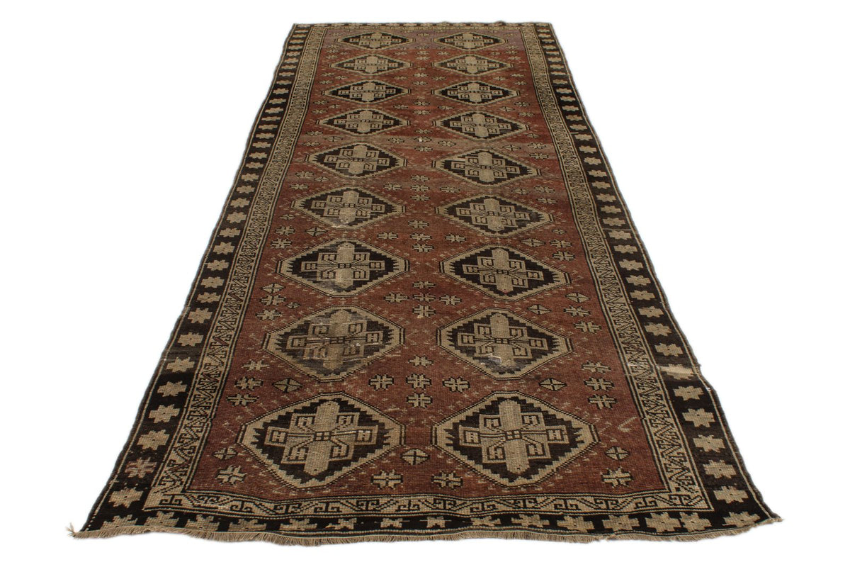 5x12 Rust and Brown Turkish Tribal Rug