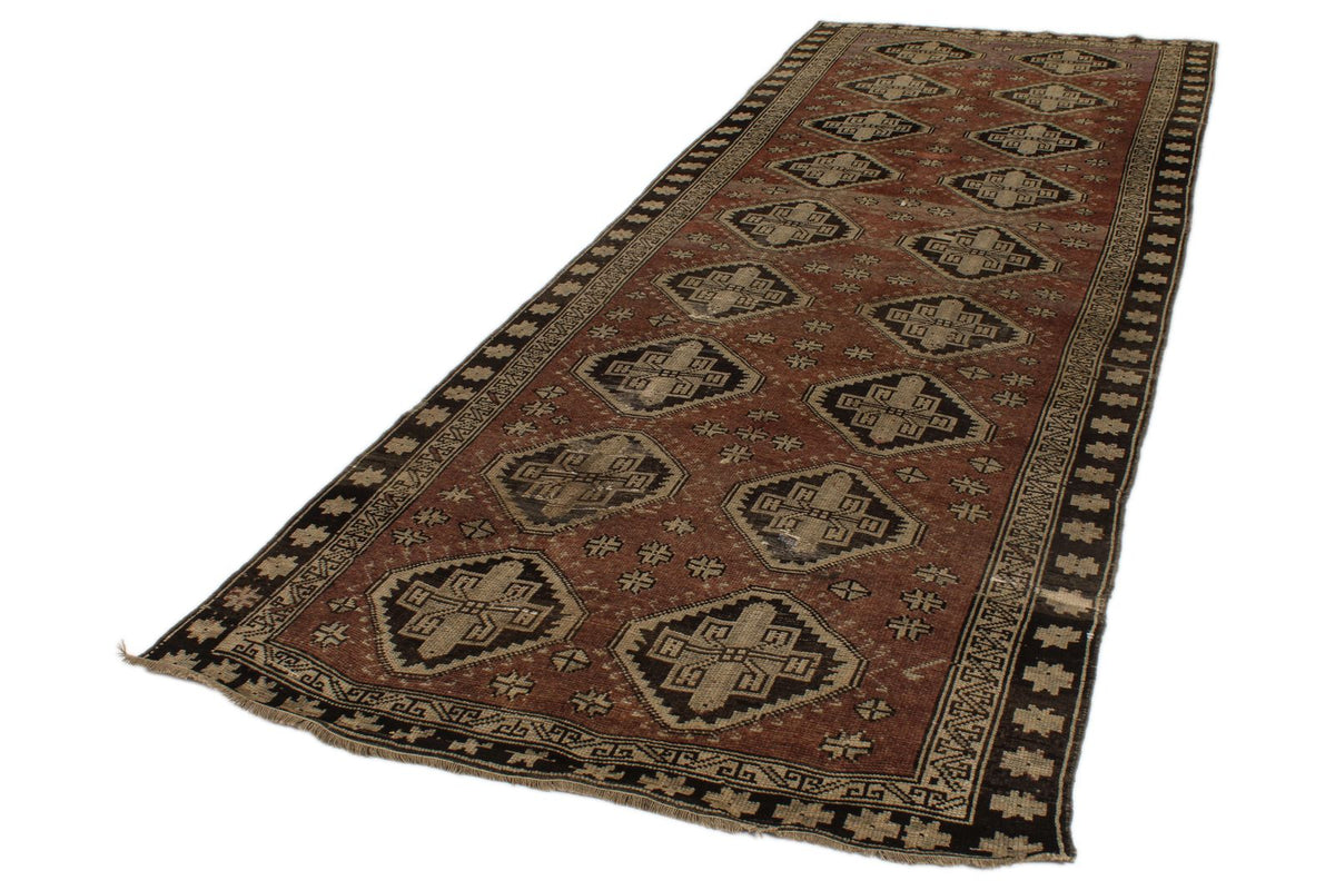 5x12 Rust and Brown Turkish Tribal Rug