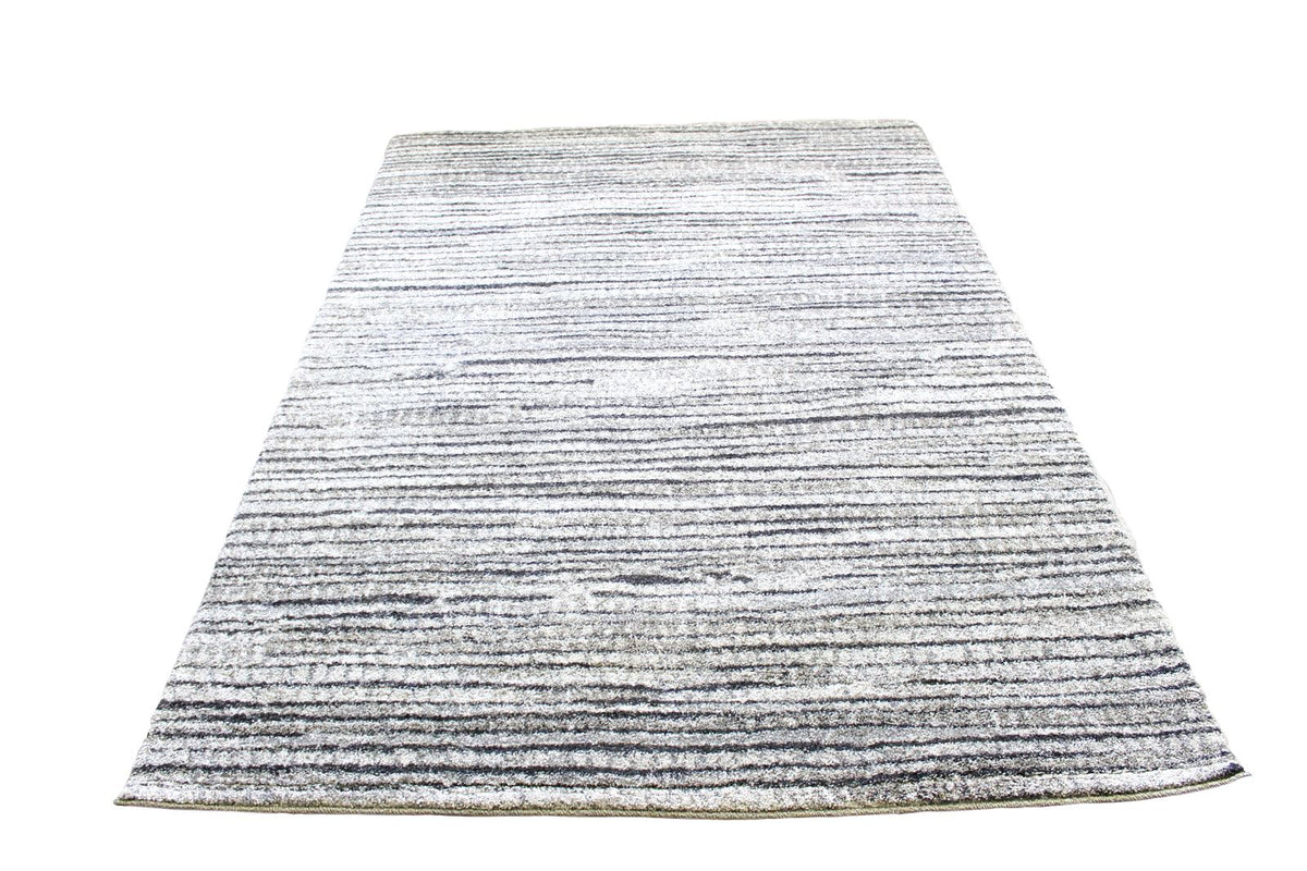 5x8 Gray and Off White Modern Contemporary Rug