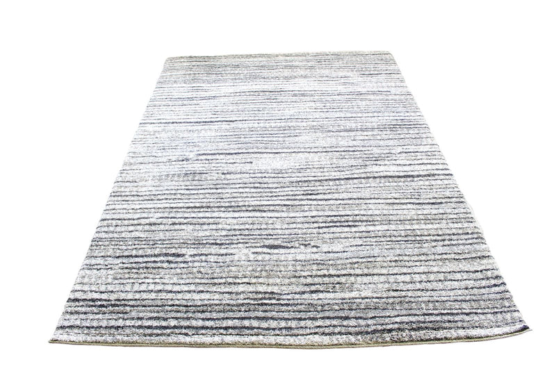 5x8 Gray and Off White Modern Contemporary Rug