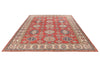 8x12 Red and Ivory Kazak Tribal Rug