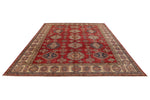 8x12 Red and Ivory Kazak Tribal Rug