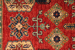 4x6 Beige and Red Kazak Tribal Rug