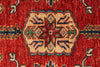 4x6 Beige and Red Kazak Tribal Rug