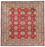 10x10 Red and Ivory Kazak Tribal Rug