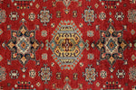 10x10 Red and Ivory Kazak Tribal Rug