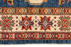 4x7 Navy and Ivory Kazak Tribal Rug