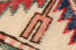 4x6 Ivory and Red Kazak Tribal Rug