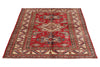 4x6 Ivory and Red Kazak Tribal Rug