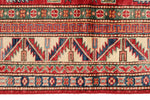 4x6 Ivory and Red Kazak Tribal Rug