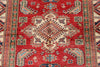 4x6 Ivory and Red Kazak Tribal Rug