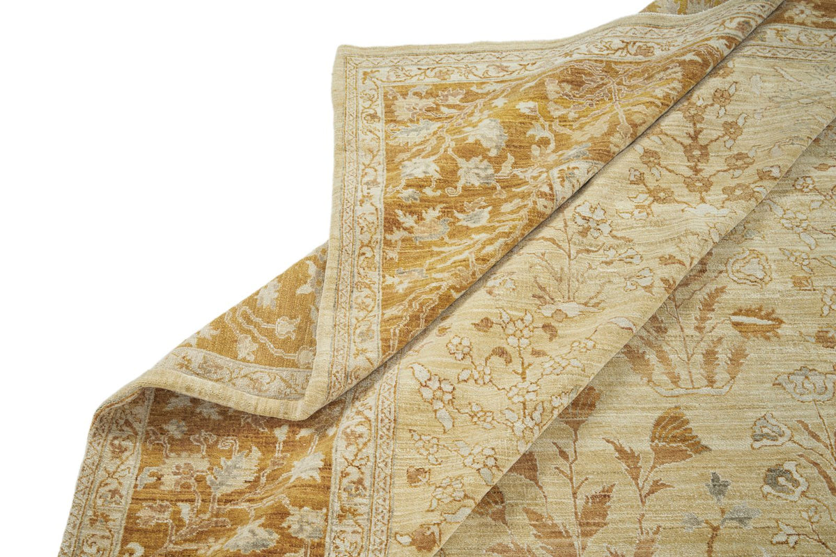 11x18 Beige and Gold Anatolian Traditional Rug