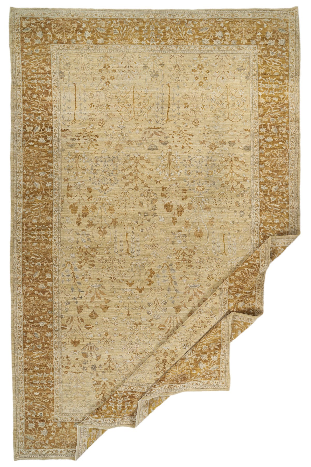 11x18 Beige and Gold Anatolian Traditional Rug