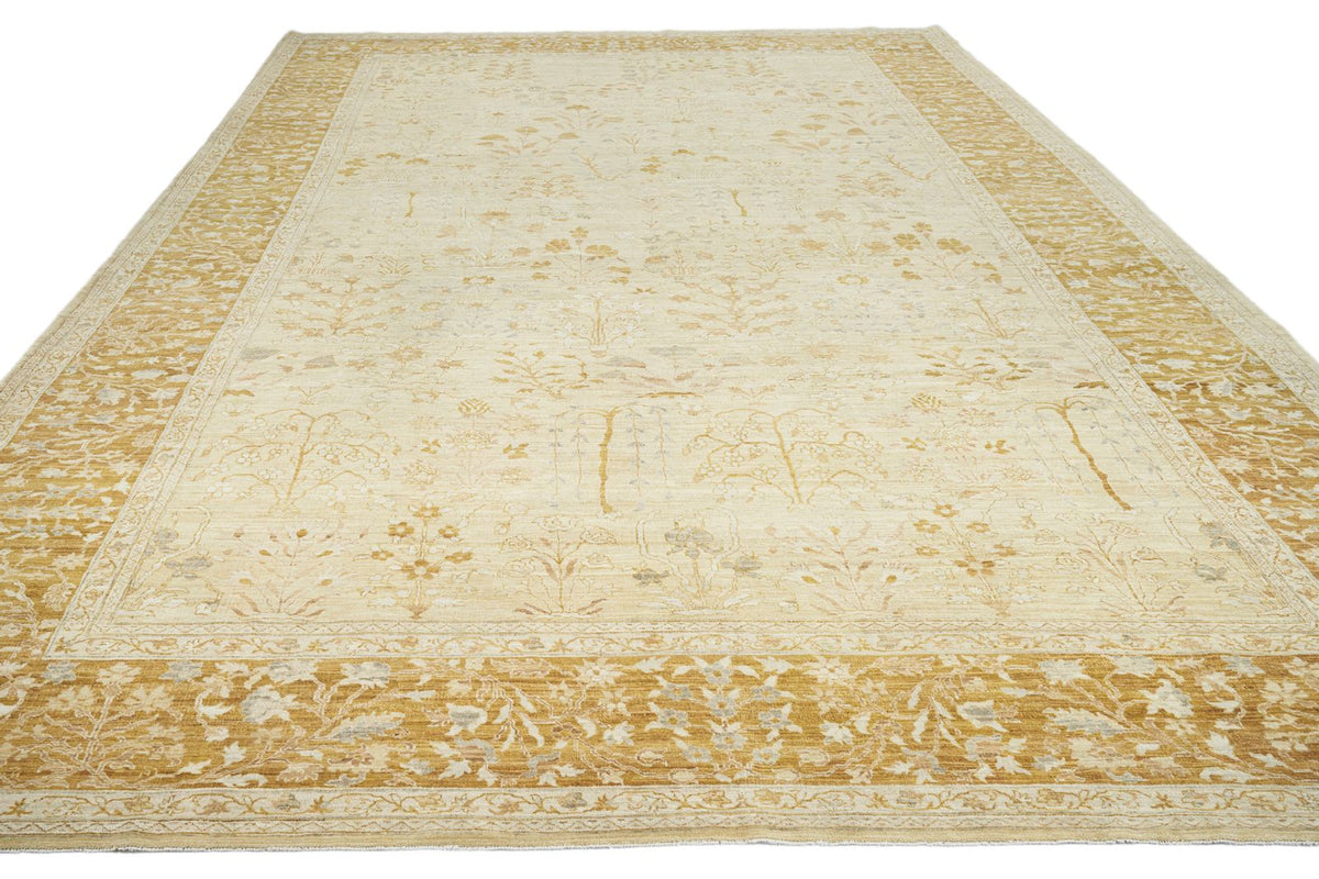 11x18 Beige and Gold Anatolian Traditional Rug