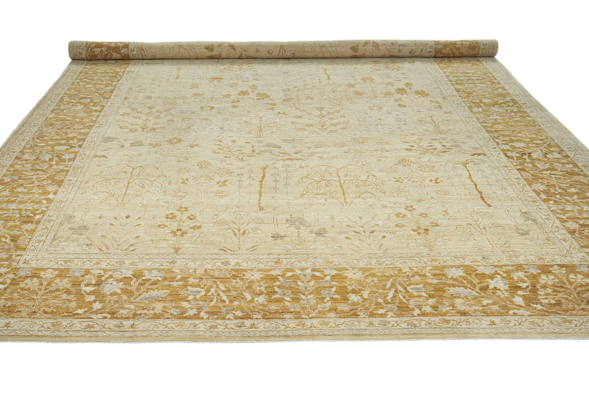 11x18 Beige and Gold Anatolian Traditional Rug