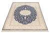 4x6 Navy and Ivory Turkish Silk Rug