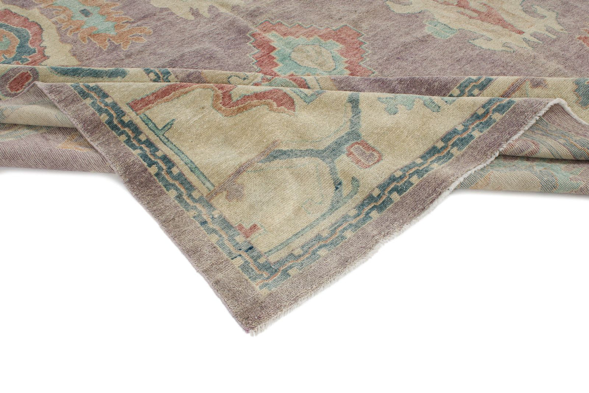 12x15 Purple and Beige Turkish Oushak Rug