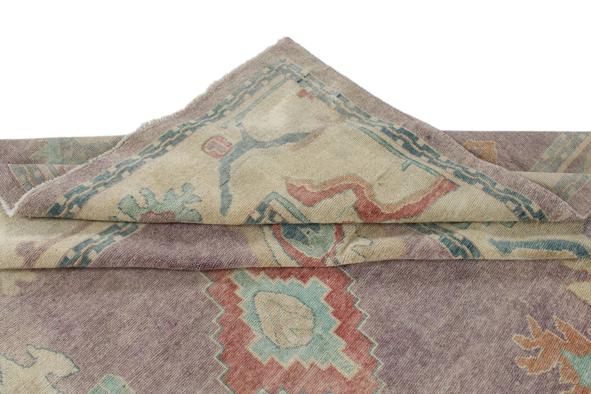 12x15 Purple and Beige Turkish Oushak Rug