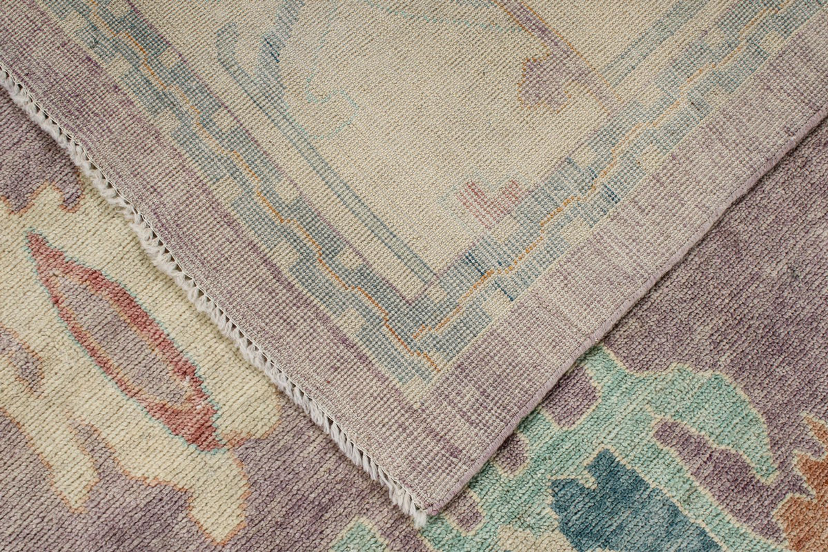 12x15 Purple and Beige Turkish Oushak Rug