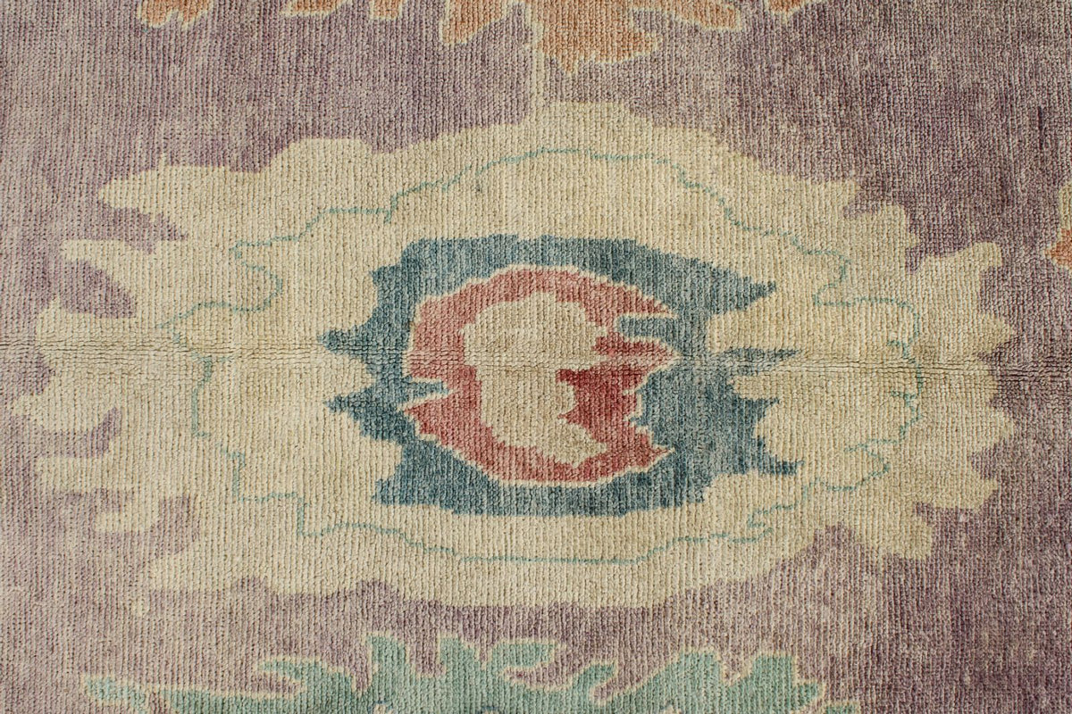 12x15 Purple and Beige Turkish Oushak Rug