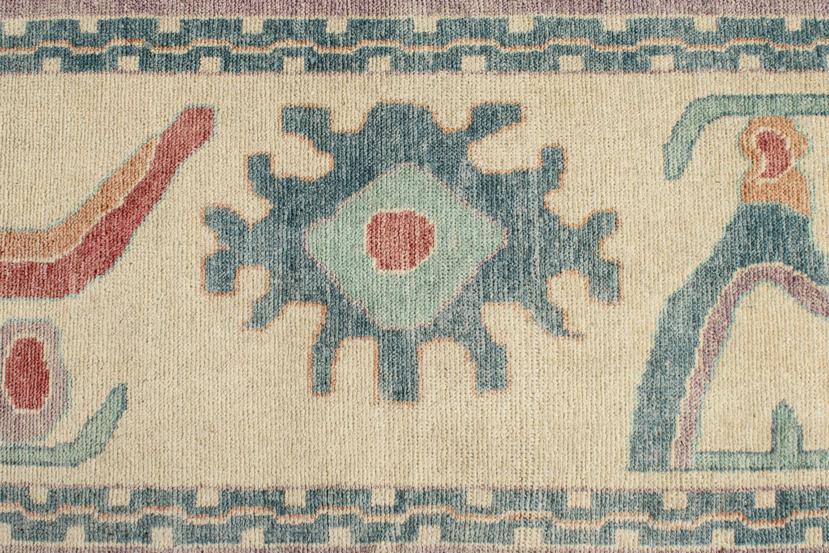 12x15 Purple and Beige Turkish Oushak Rug