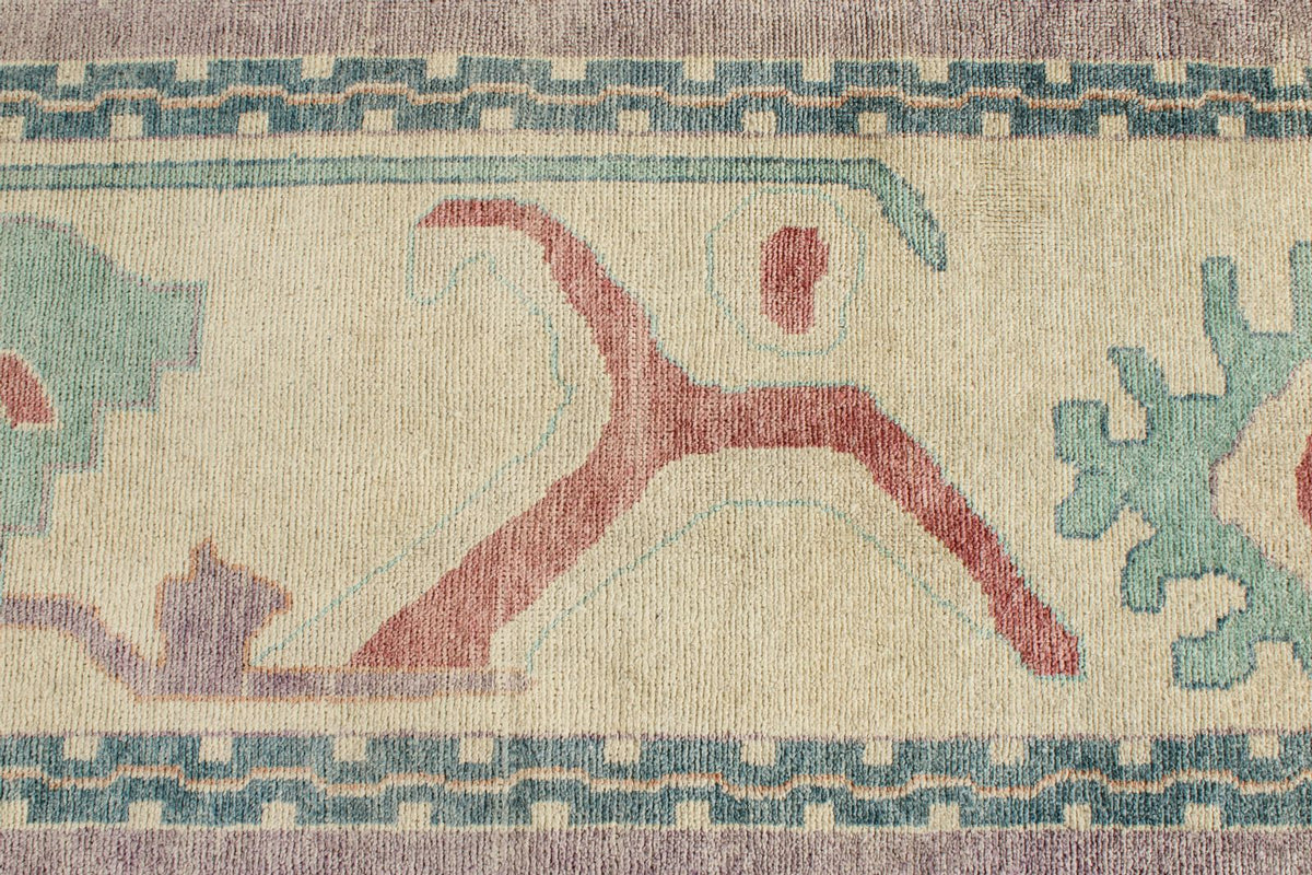 12x15 Purple and Beige Turkish Oushak Rug