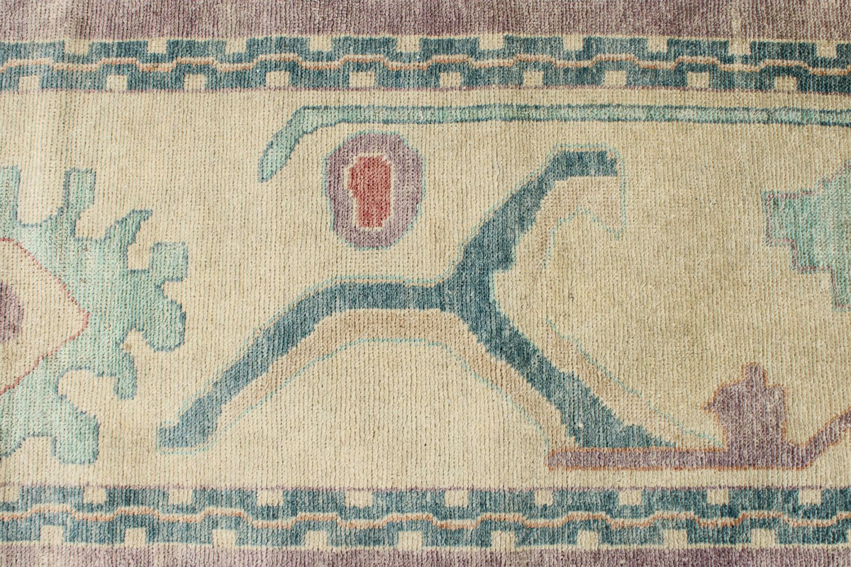 12x15 Purple and Beige Turkish Oushak Rug