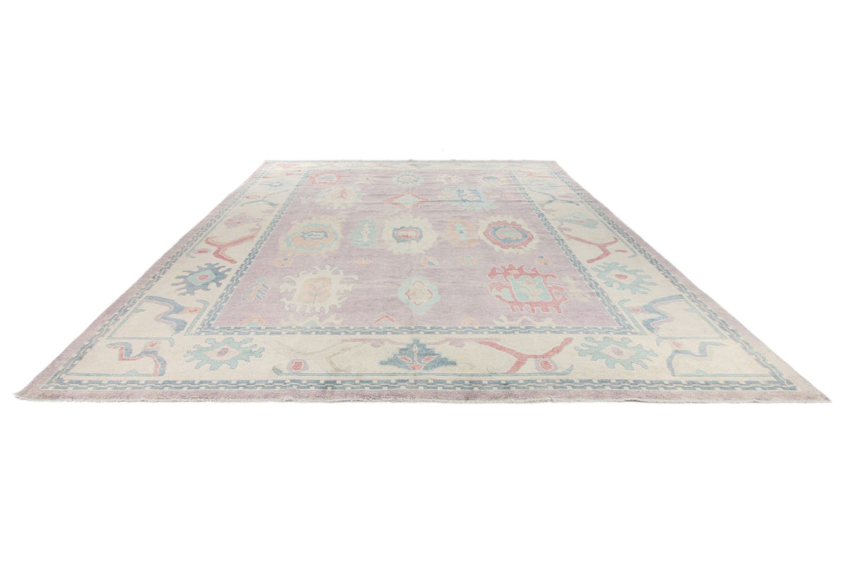 12x15 Purple and Beige Turkish Oushak Rug