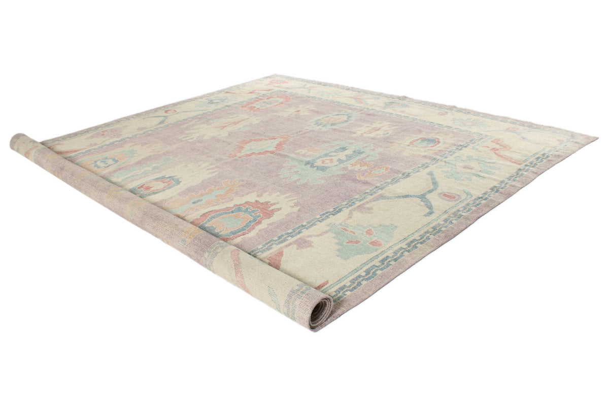 12x15 Purple and Beige Turkish Oushak Rug