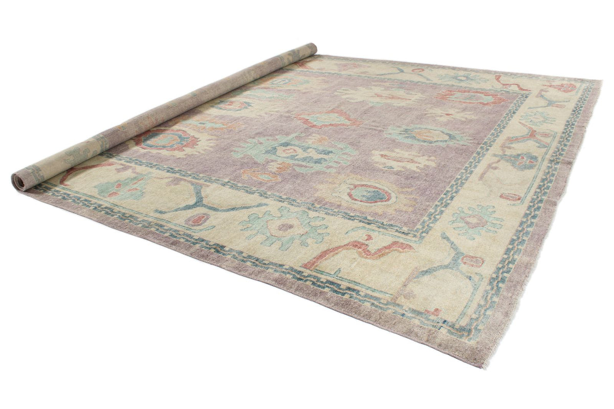 12x15 Purple and Beige Turkish Oushak Rug