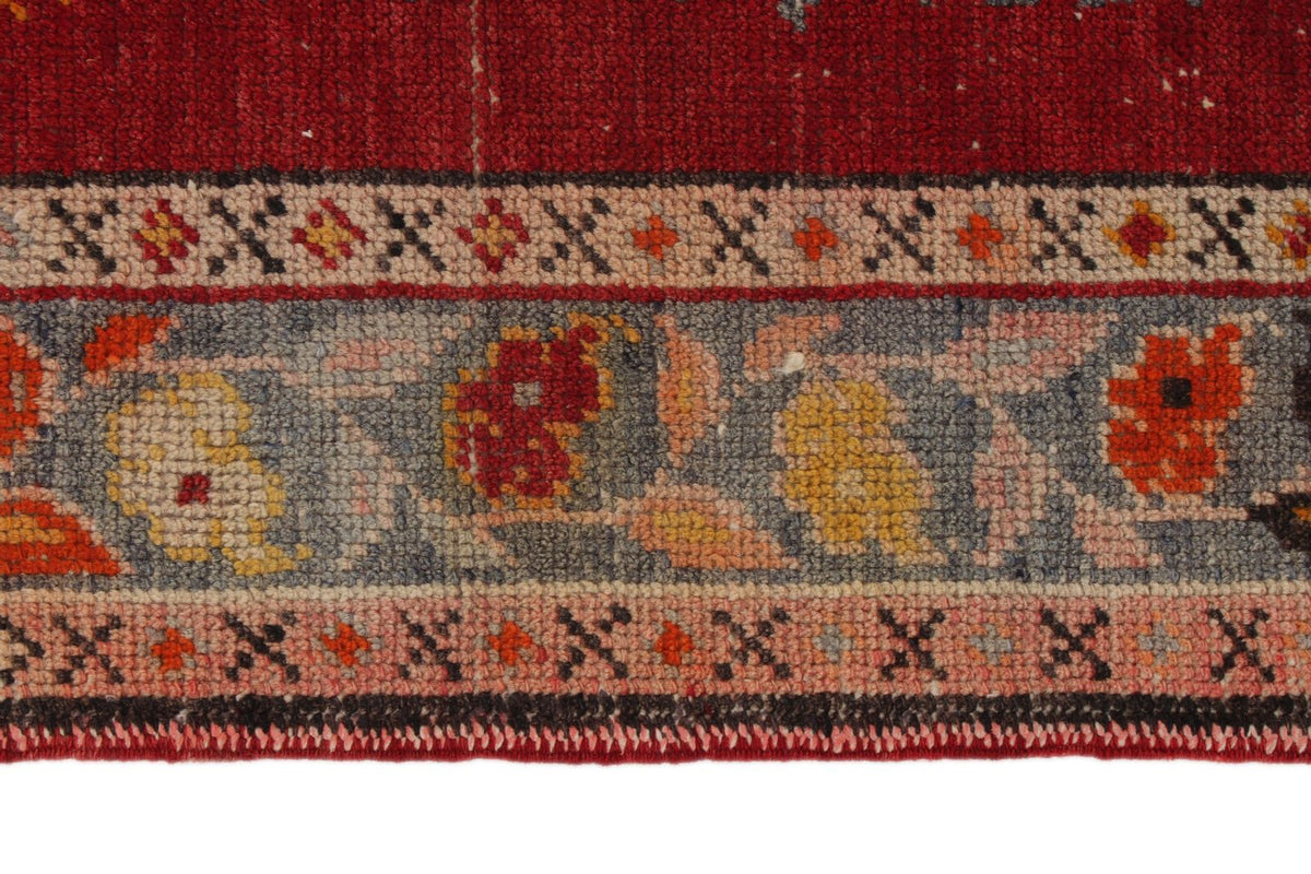 3x6 Red and Blue Anatolian Turkish Tribal Runner