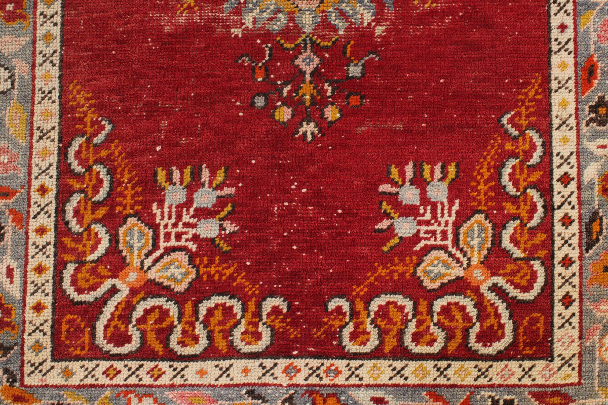 3x6 Red and Blue Anatolian Turkish Tribal Runner