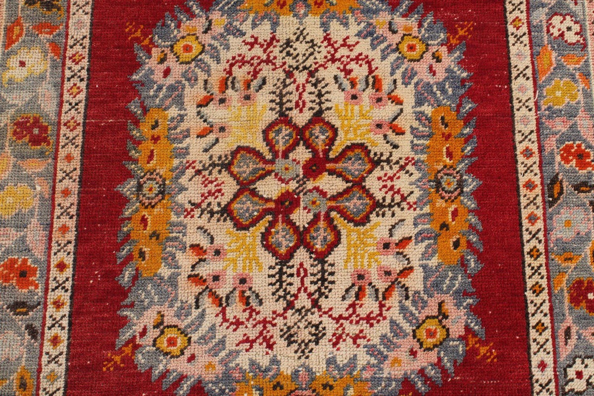3x6 Red and Blue Anatolian Turkish Tribal Runner