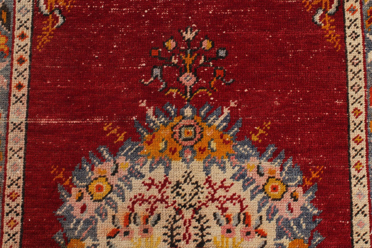 3x6 Red and Blue Anatolian Turkish Tribal Runner