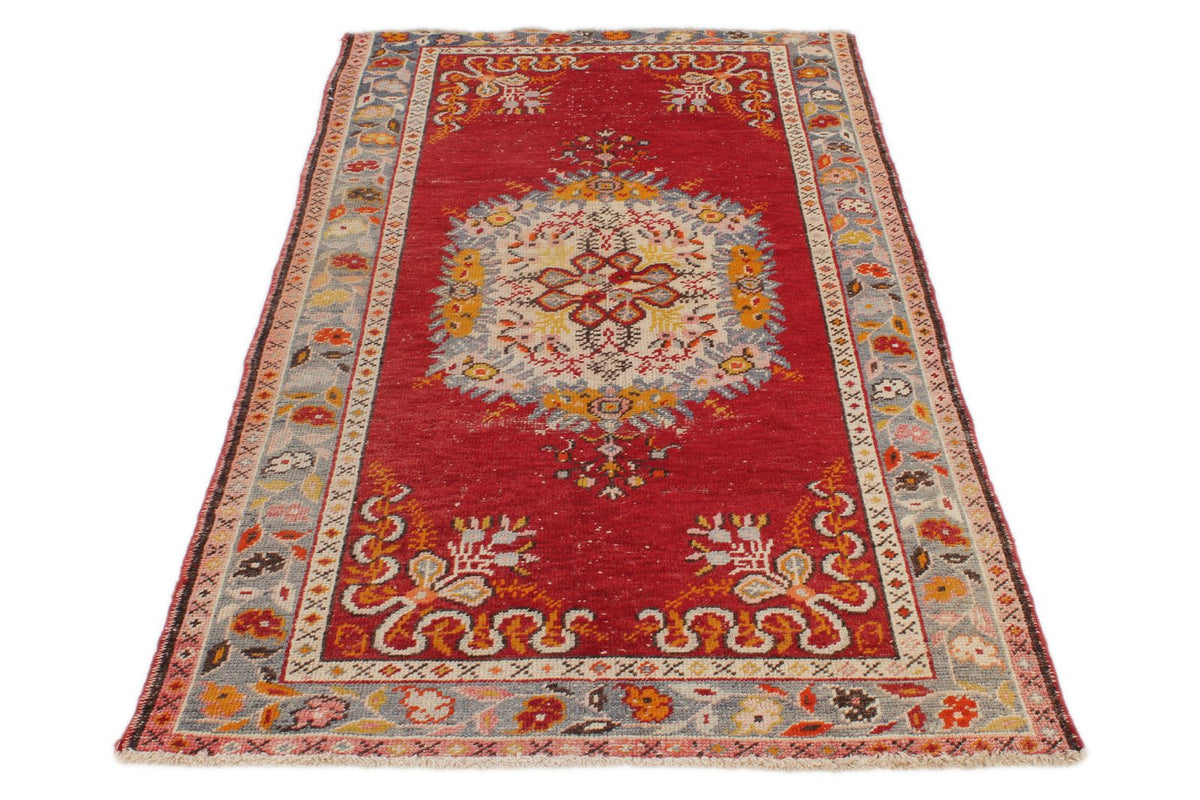3x6 Red and Blue Anatolian Turkish Tribal Runner
