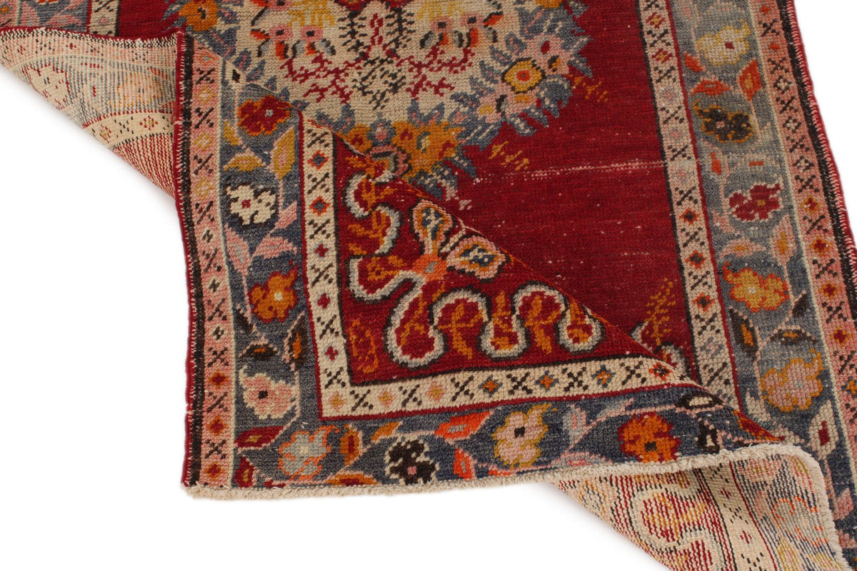 3x6 Red and Blue Anatolian Turkish Tribal Runner