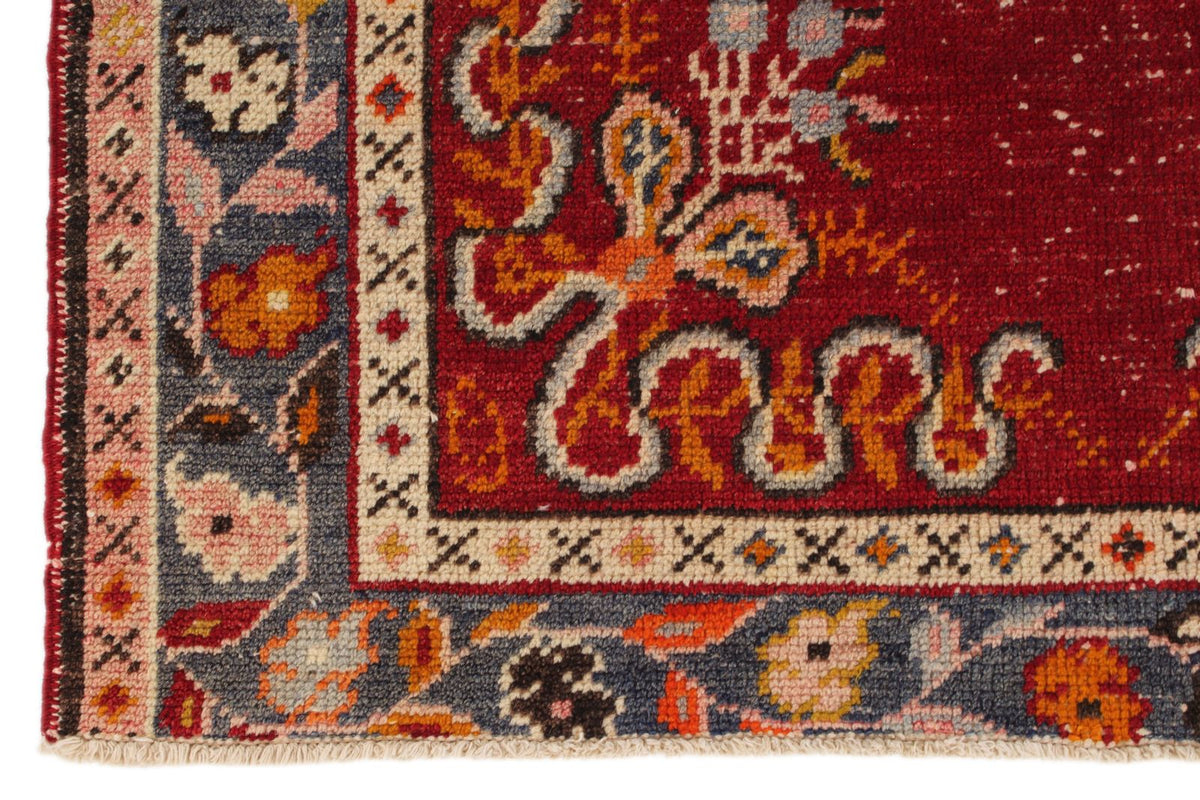 3x6 Red and Blue Anatolian Turkish Tribal Runner