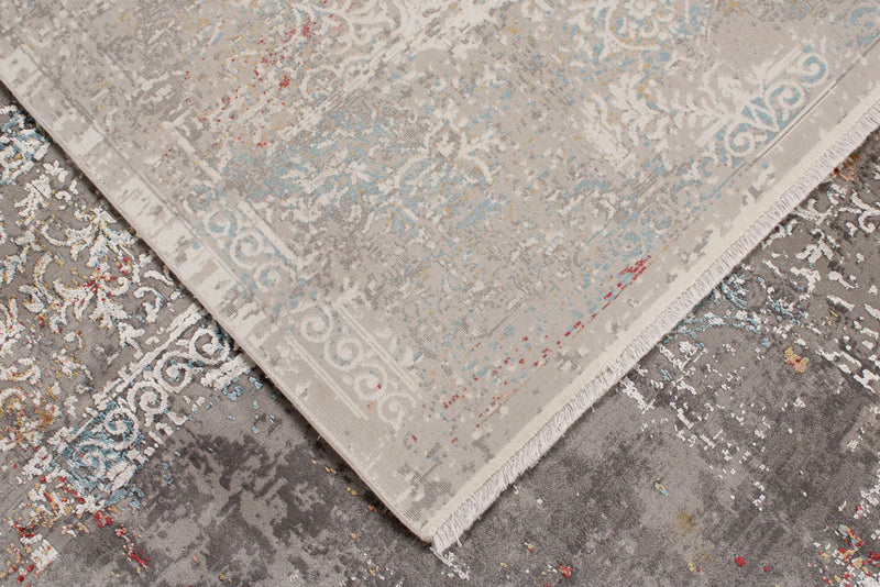 10x13 Gray and Ivory Turkish Antep Rug