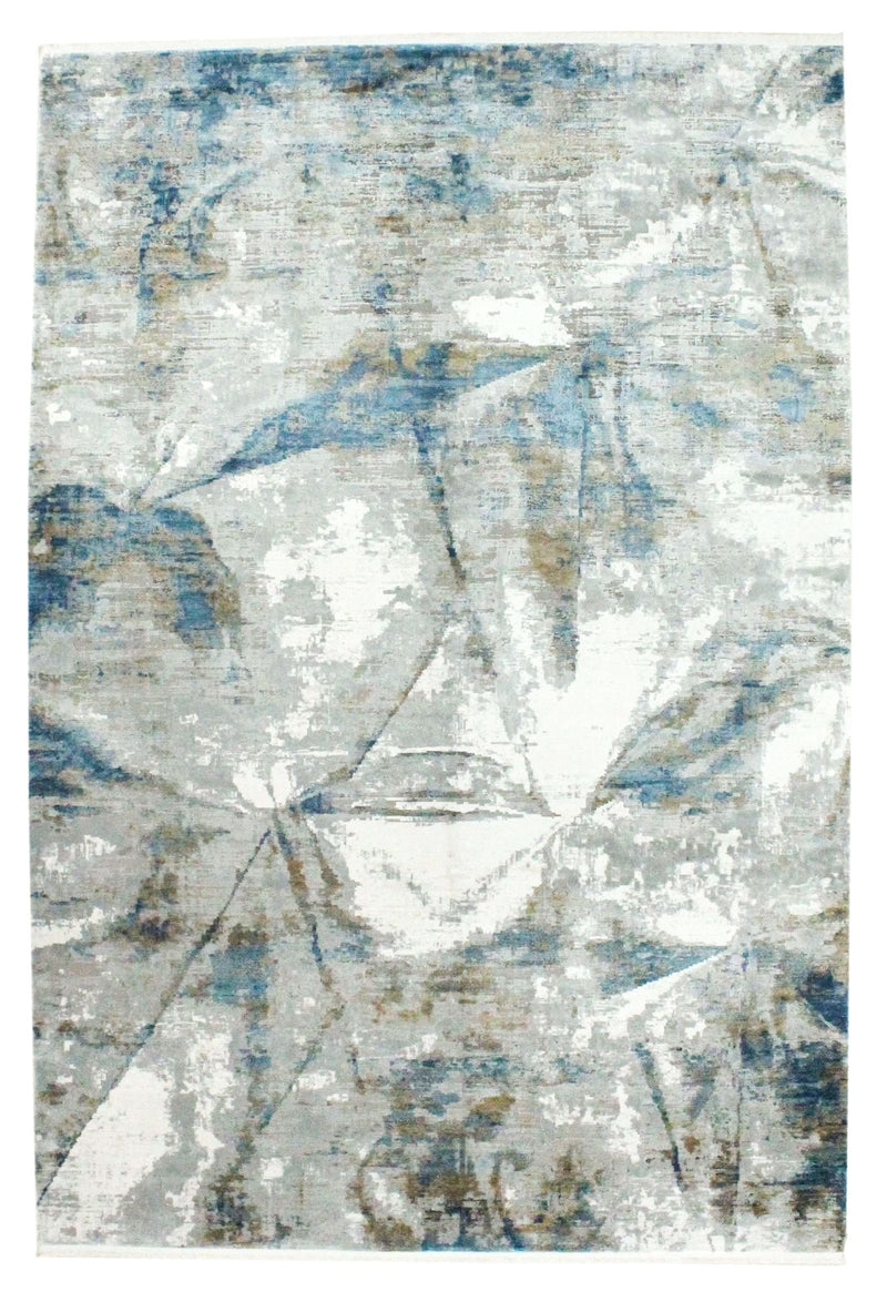 6x9 Gray and Blue Turkish Antep Rug