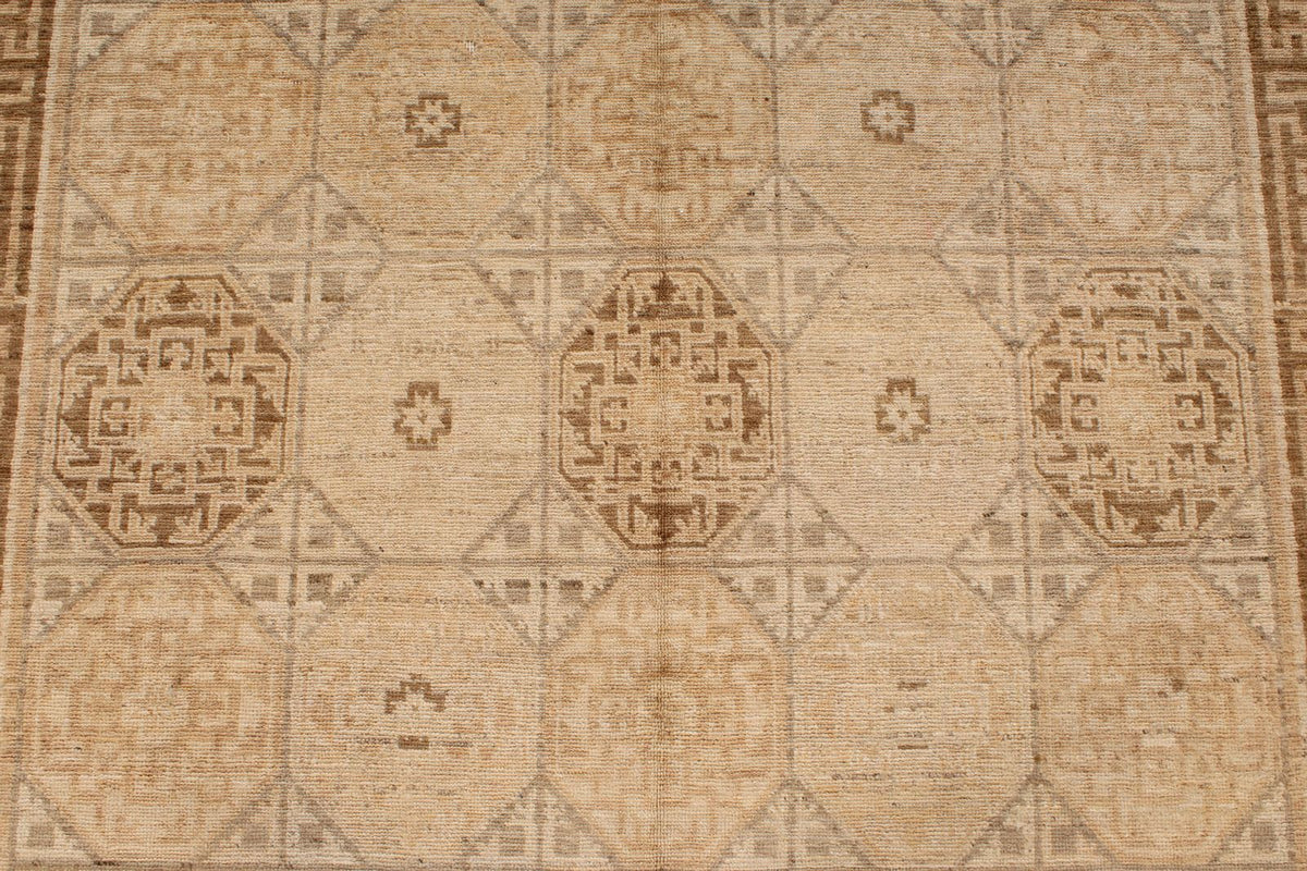 6x9 Gray and Beige Turkish Oushak Rug