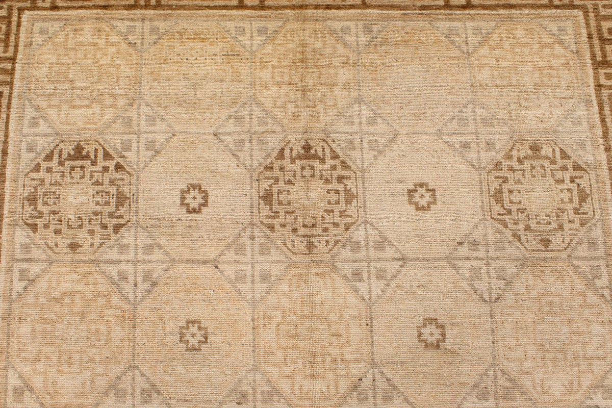 6x9 Gray and Beige Turkish Oushak Rug