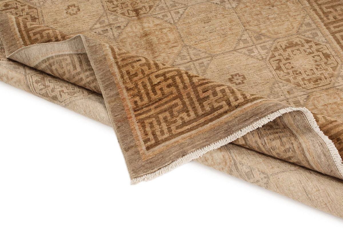 6x9 Gray and Beige Turkish Oushak Rug