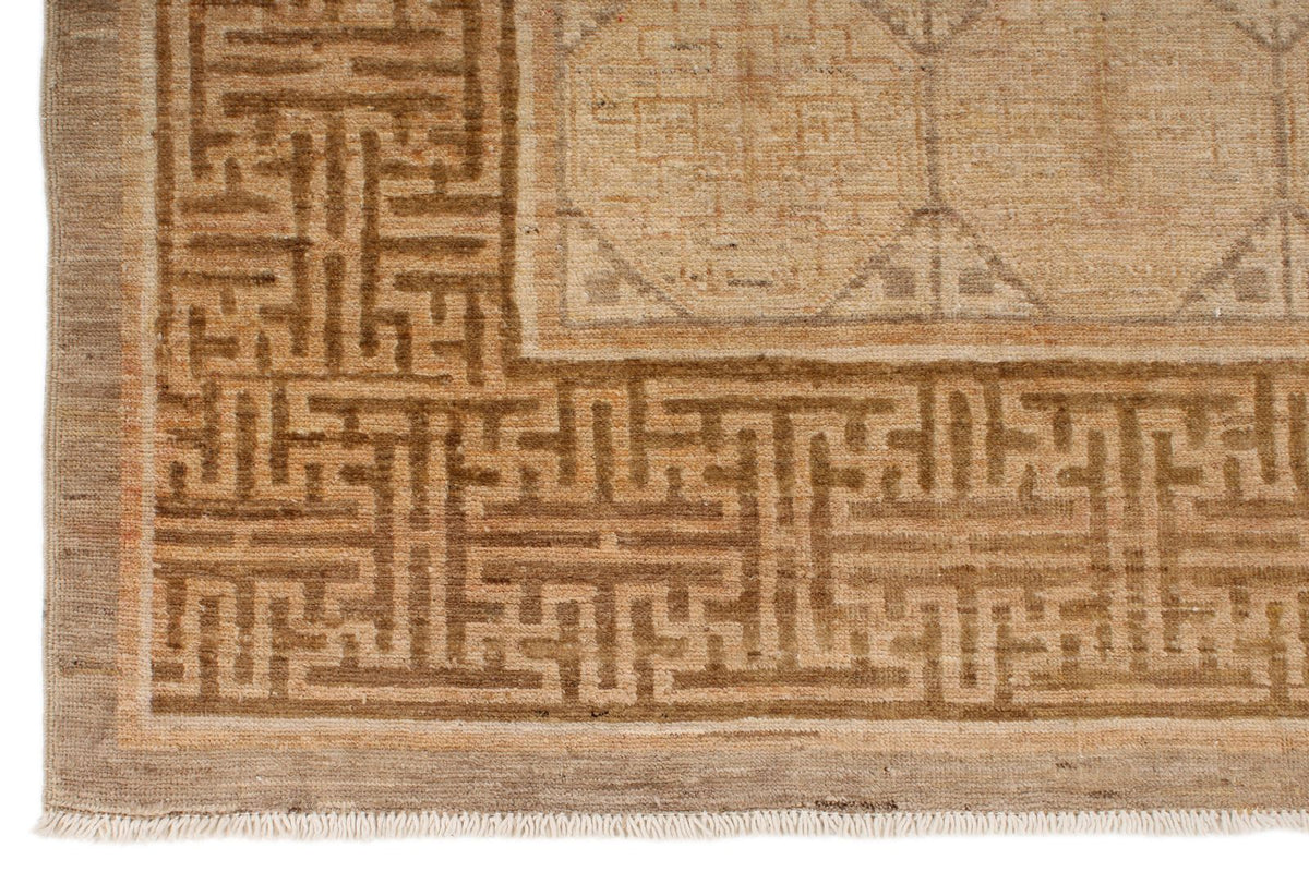 6x9 Gray and Beige Turkish Oushak Rug